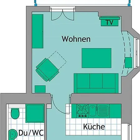 Strandvilla Hubertus - H2 - Frida Kahlo Mit Terrasse Mit Meerblick Parkplatz Wlan Kueche Garten Grillplatz Waldbaden Appartamento *